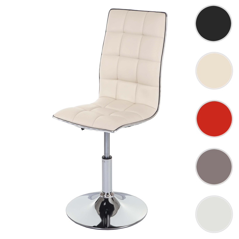 Chaise de salle à manger , pivotante et réglable en hauteur, similicuir - brun
