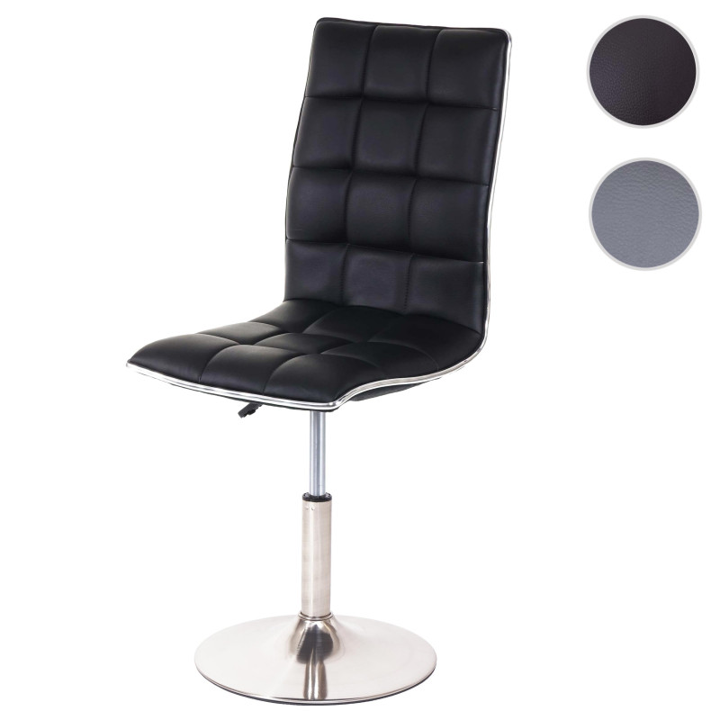 Chaise de salle à manger pivotante et réglable en hauteur, pied brossé - noir