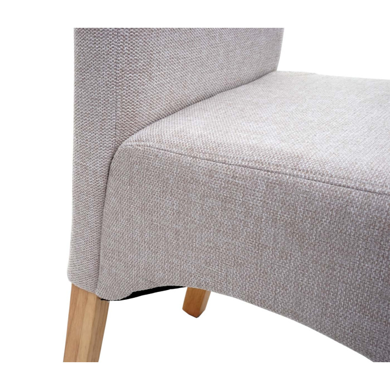 2x chaise de salle à manger Latina, , tissu/textile - beige crème, pieds légers