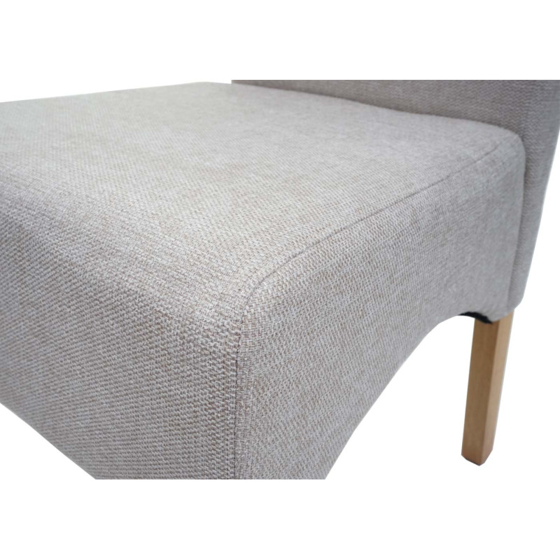 2x chaise de salle à manger Latina, , tissu/textile - beige crème, pieds légers