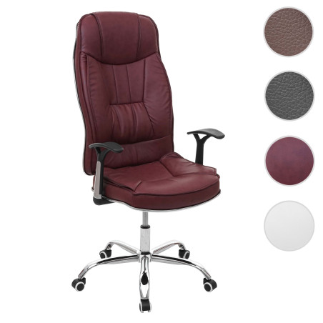 Chaise de bureau chaise de bureau fauteuil pivotant, similicuir 150kg chargeable - bordeaux