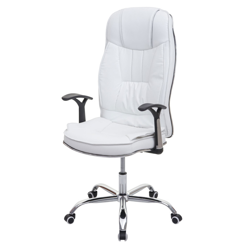 Chaise de bureau chaise de bureau 150kg charge max. simlicuir - blanc