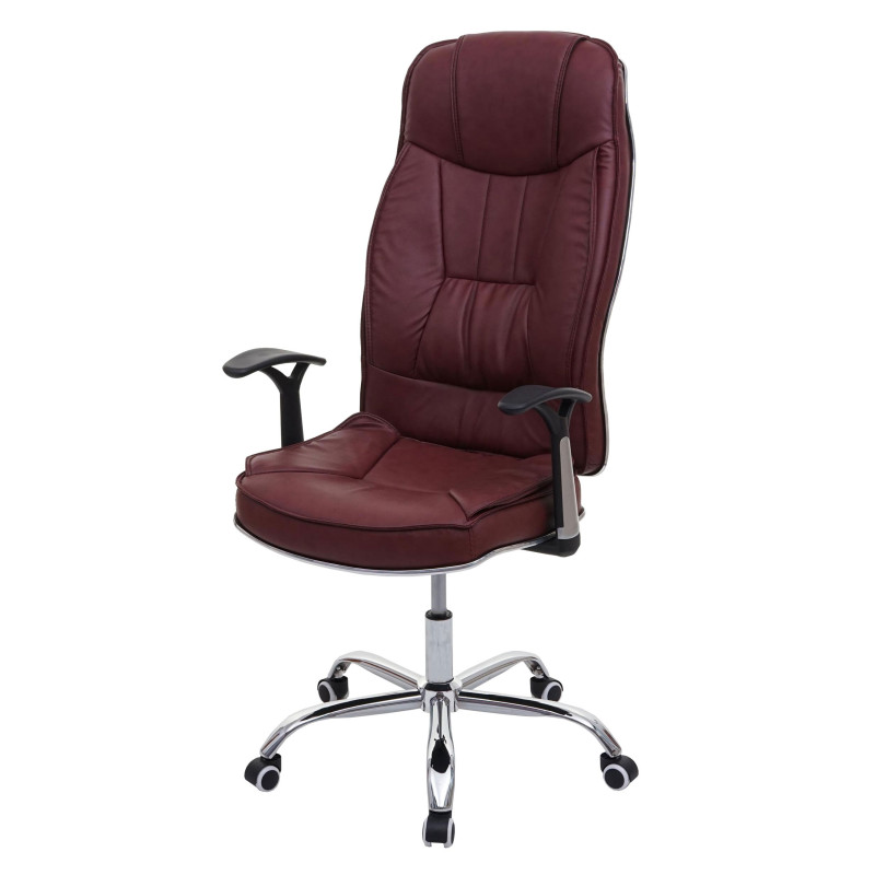 Chaise de bureau chaise de bureau fauteuil pivotant, similicuir 150kg chargeable - bordeaux