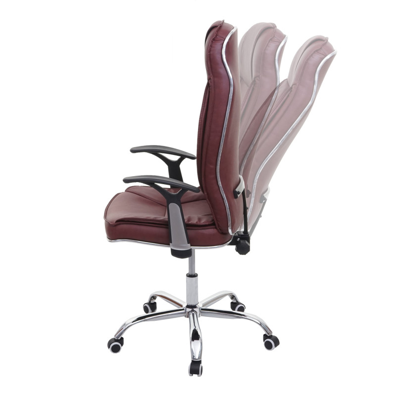 Chaise de bureau chaise de bureau fauteuil pivotant, similicuir 150kg chargeable - bordeaux