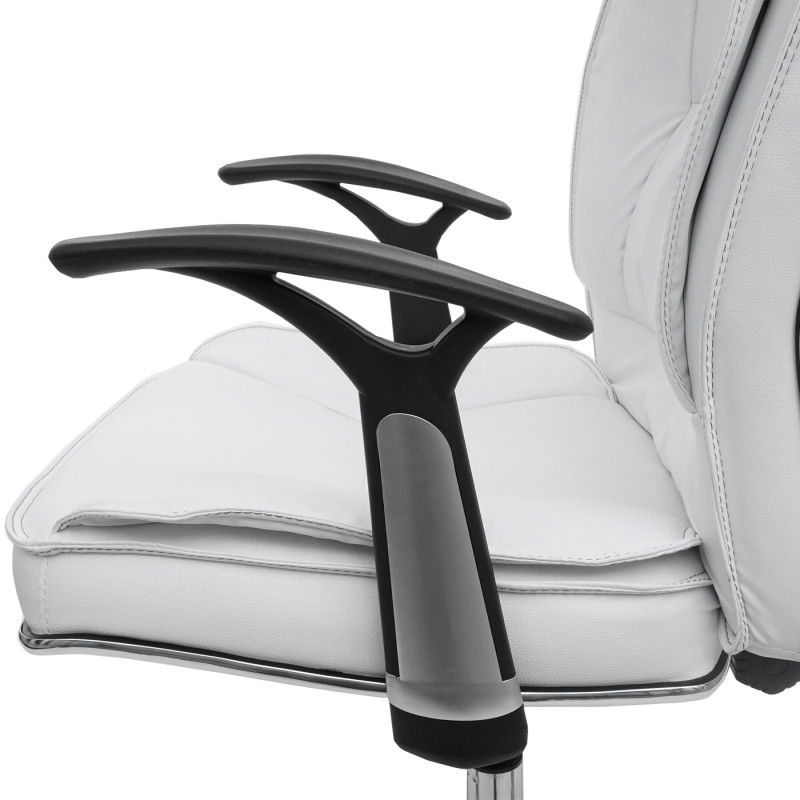Chaise de bureau chaise de bureau 150kg charge max. simlicuir - blanc