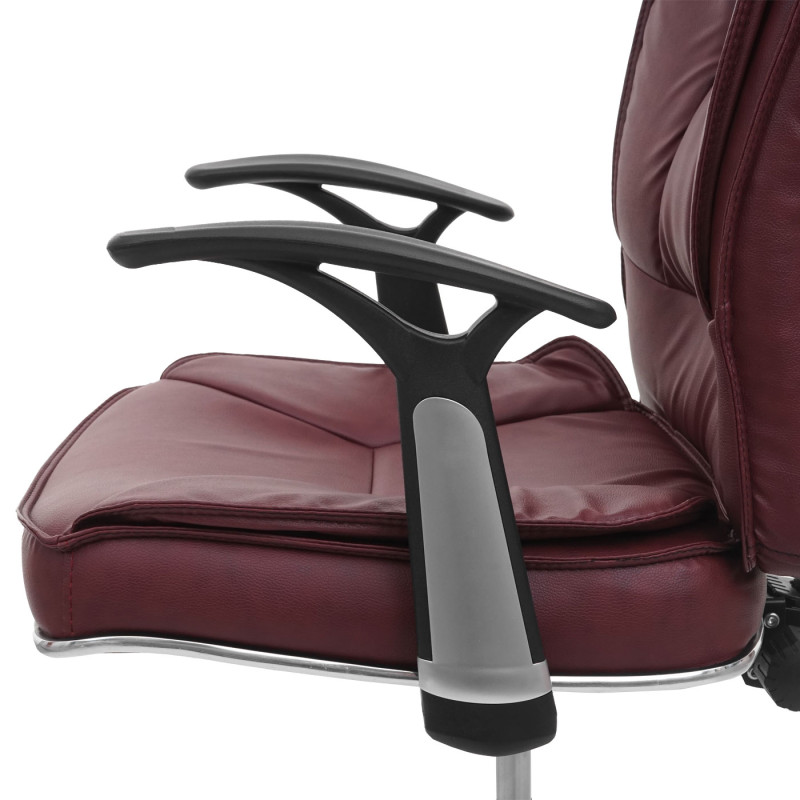 Chaise de bureau chaise de bureau fauteuil pivotant, similicuir 150kg chargeable - bordeaux