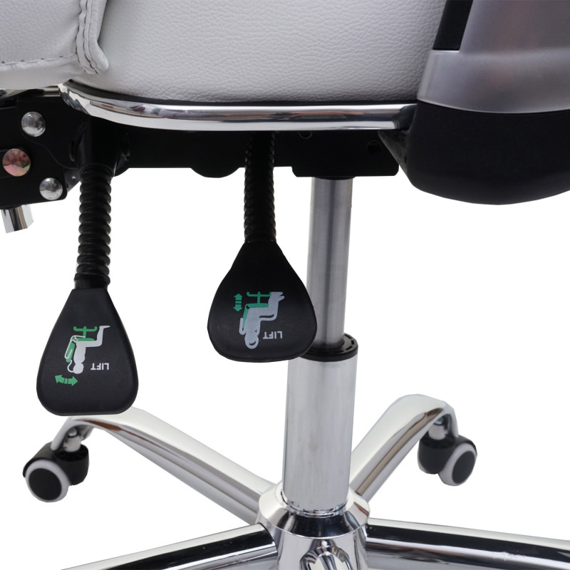 Chaise de bureau chaise de bureau 150kg charge max. simlicuir - blanc