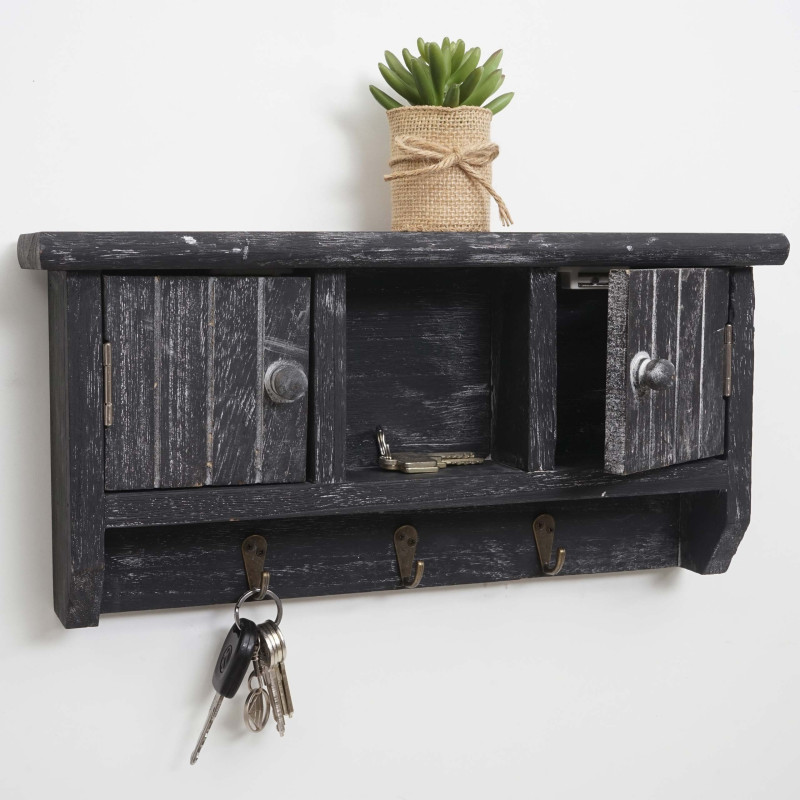 Armoire à clés Armoire à clés avec portes, bois massif - gris shabby