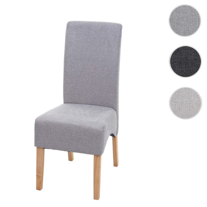 Chaise de salle à manger Latina, , tissu/textile - gris foncé, pieds clairs