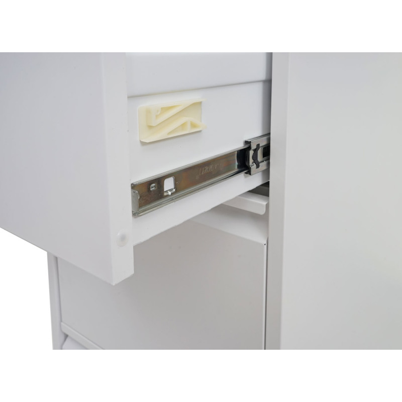 Armoire à dossiers suspendus armoire de bureau, format légal verrouillable 134x46x62cm - blanc