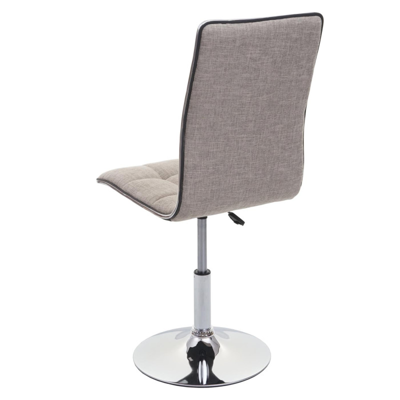 Lot de 6 chaises de salle à manger , réglable en hauteur pivotante, tissu/textile - crème-gris