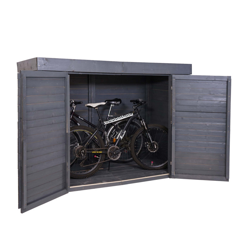 Garage à 2 vélos remise à vélos remise à outils, verrouillable 150x204x100cm - anthracite