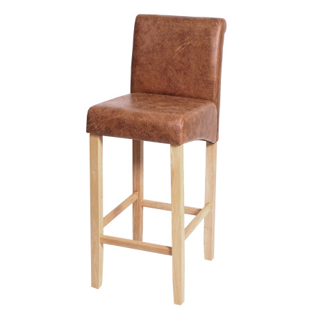 Tabouret de bar tabouret de comptoir, bois - imitation daim, pieds clairs, tissu/textile