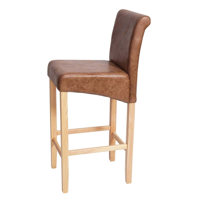 Tabouret de bar tabouret de comptoir, bois - imitation daim, pieds clairs, tissu/textile