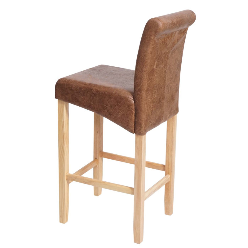 Tabouret de bar tabouret de comptoir, bois - imitation daim, pieds clairs, tissu/textile