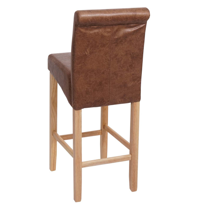 Tabouret de bar tabouret de comptoir, bois - imitation daim, pieds clairs, tissu/textile