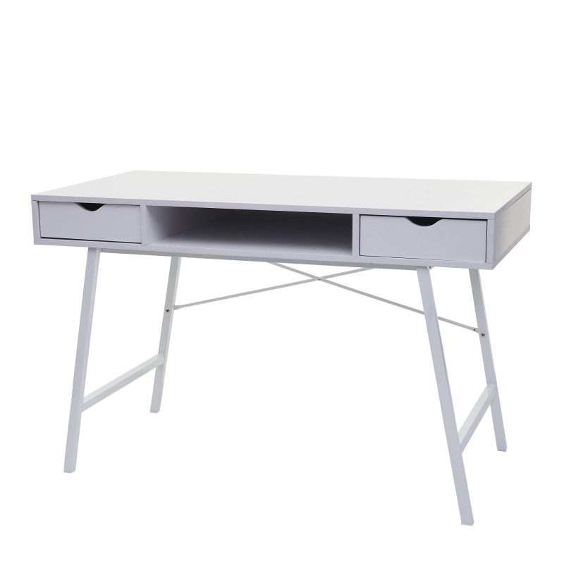 Bureau table d'ordinateur de bureau, structure 3D 120x60xcm - blanc
