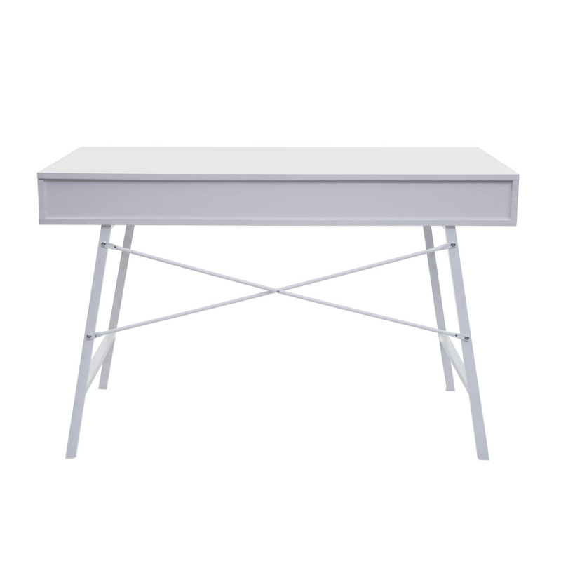 Bureau table d'ordinateur de bureau, structure 3D 120x60xcm - blanc