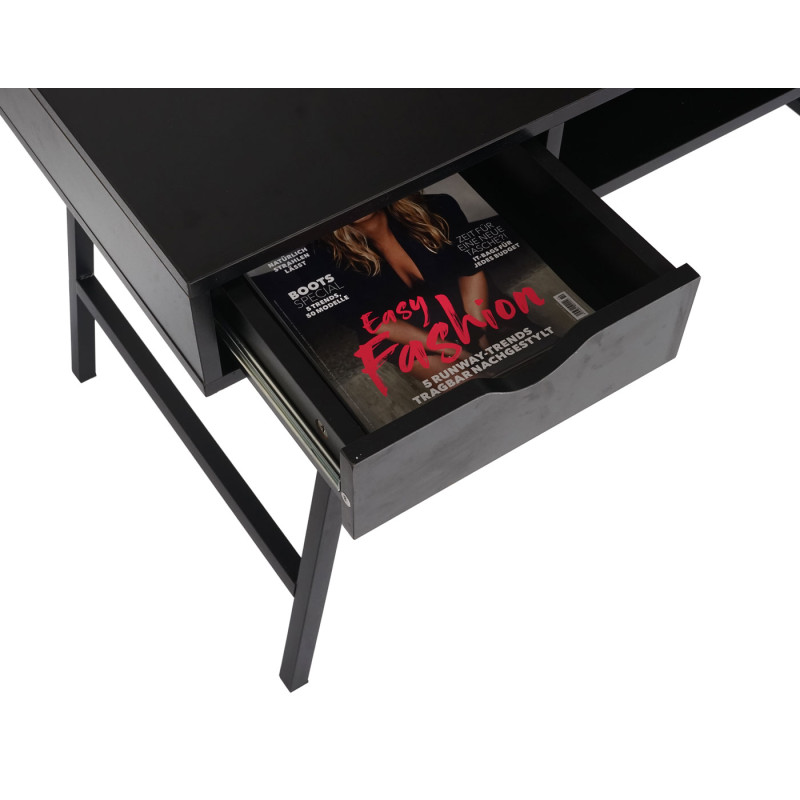 Bureau table d'ordinateur de bureau, structure 3D 120x60xcm - noir