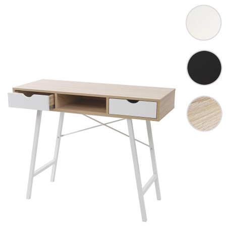 Table console table de rangement table d'appoint, structure 3D 100x40cm - blanc