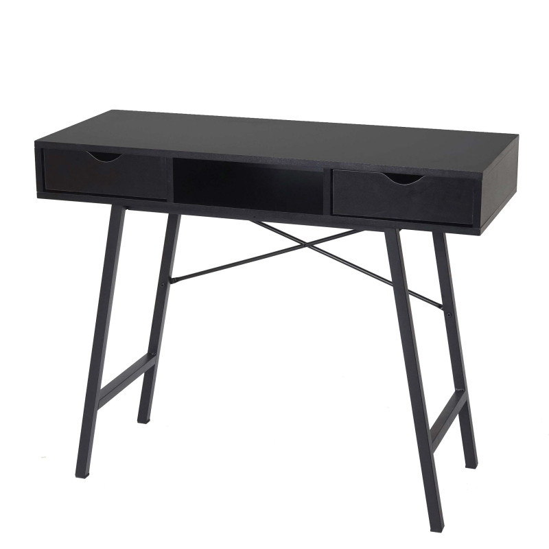 Table console table de rangement table d'appoint, structure 3D 100x40cm - noir