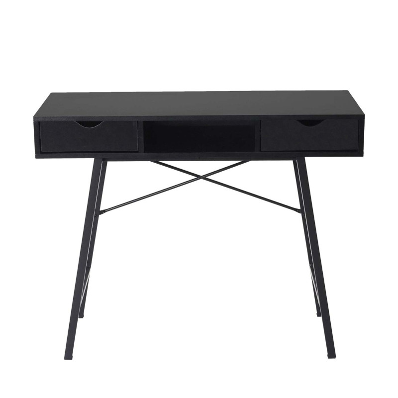 Table console table de rangement table d'appoint, structure 3D 100x40cm - noir