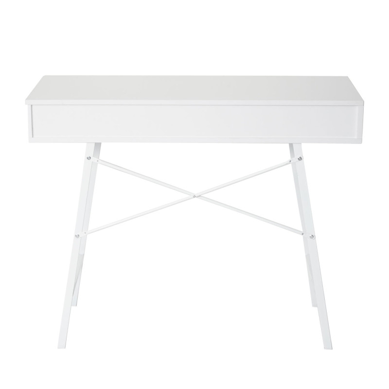 Table console table de rangement table d'appoint, structure 3D 100x40cm - blanc