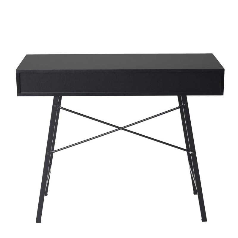 Table console table de rangement table d'appoint, structure 3D 100x40cm - noir