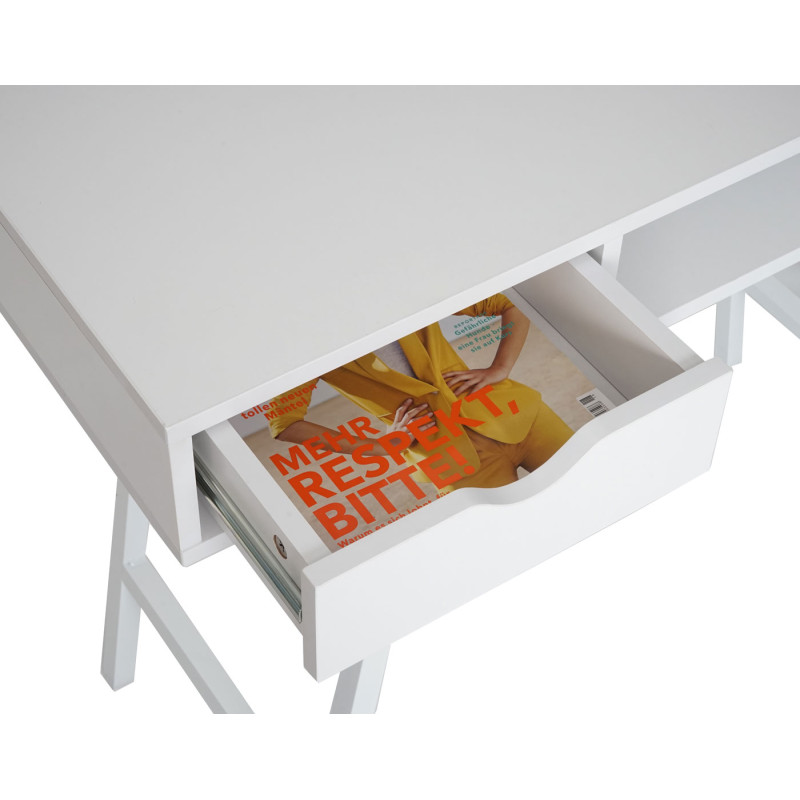 Table console table de rangement table d'appoint, structure 3D 100x40cm - blanc