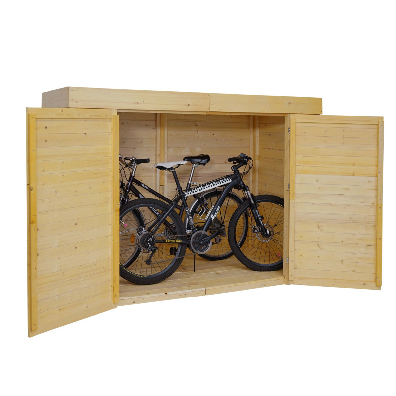 Garage à 2 vélos remise à vélos remise à outils, verrouillable 150x204x100cm - brun