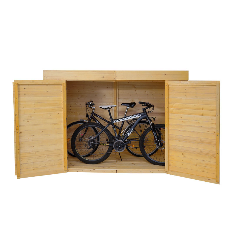 Garage à 2 vélos remise à vélos remise à outils, verrouillable 150x204x100cm - brun