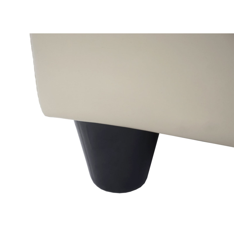 Banc/banquette/coffre de rangement Kriens, 114x45x45cm, similicuir - crème