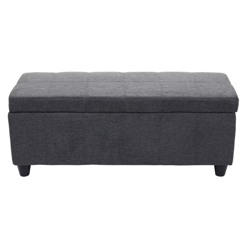 Coffre de rangement Kriens, banc, tissu/textile, 45x114x45cm - gris foncé