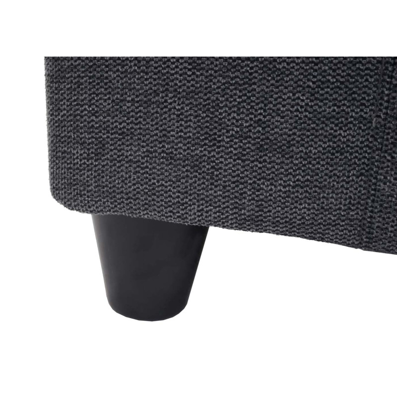 Coffre de rangement Kriens, banc, tissu/textile, 45x114x45cm - gris foncé