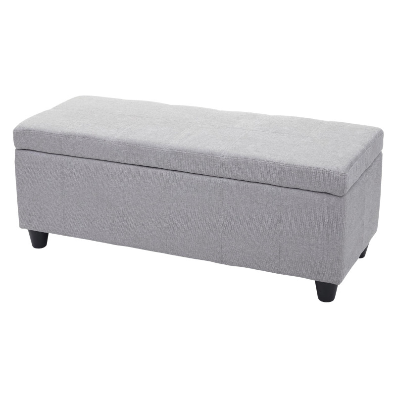 Coffre de rangement Kriens, banc, tissu/textile, 45x114x45cm - gris clair