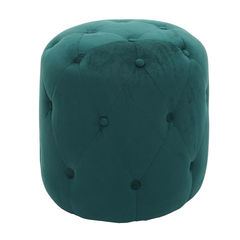 Tabouret repose-pieds, 42x39cm - velours vert foncé