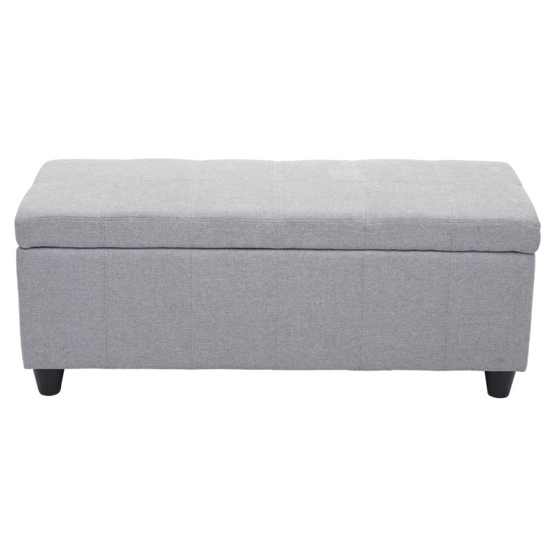 Coffre de rangement Kriens, banc, tissu/textile, 45x114x45cm - gris clair