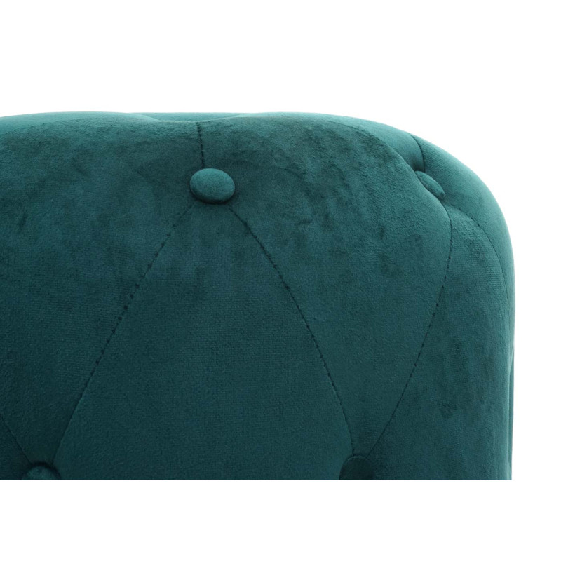 Tabouret repose-pieds, 42x39cm - velours vert foncé