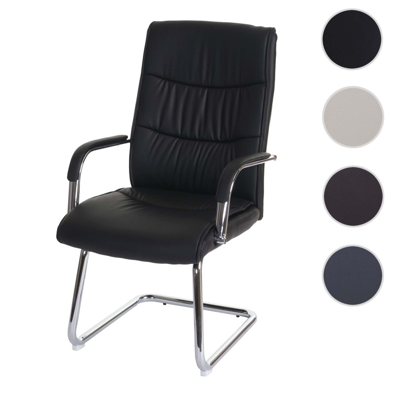 Chaise de conférence chaise visiteur cantilever, similicuir - noir