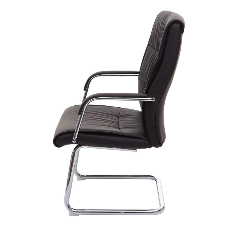 Chaise de conférence chaise visiteur cantilever, similicuir - brun