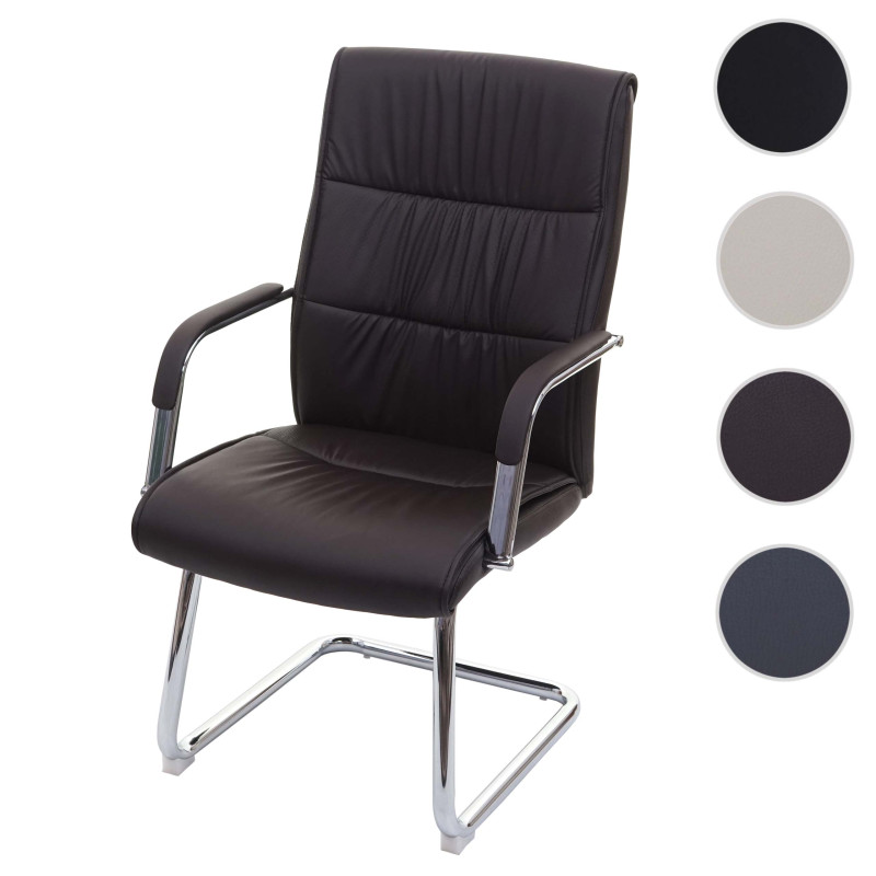 Chaise de conférence chaise visiteur cantilever, similicuir - brun