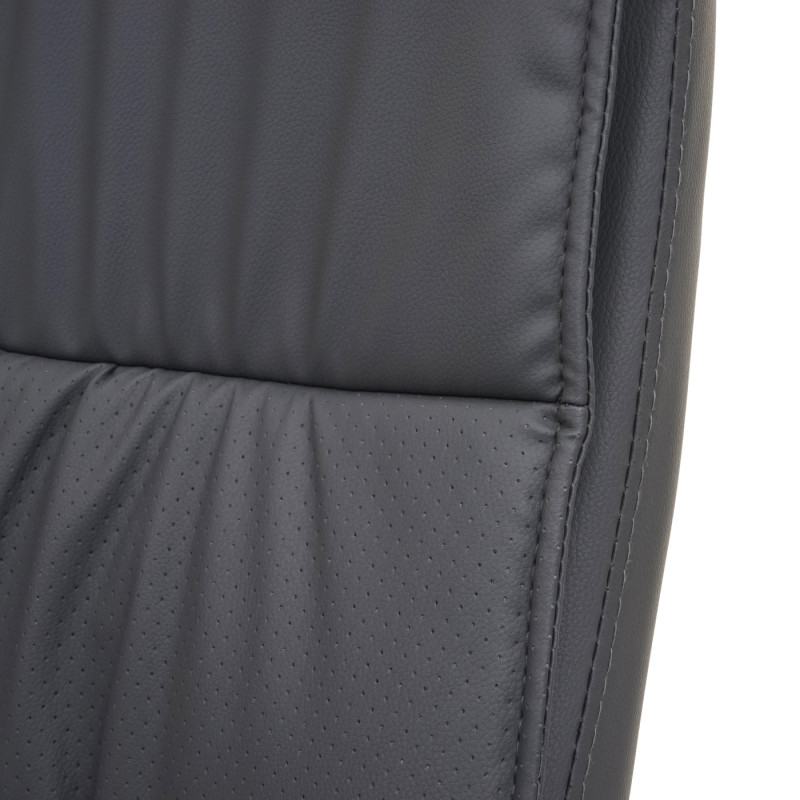 2x chaise de conférence chaise visiteur cantilever, similicuir - gris mat