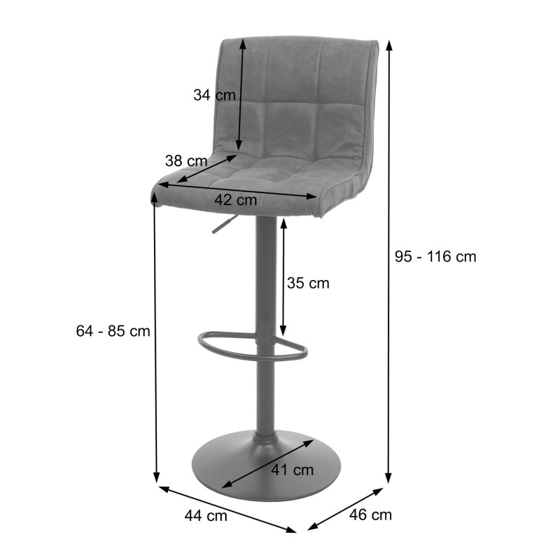 Tabouret de bar tabouret de bar, imitation daim - vintage marron clair