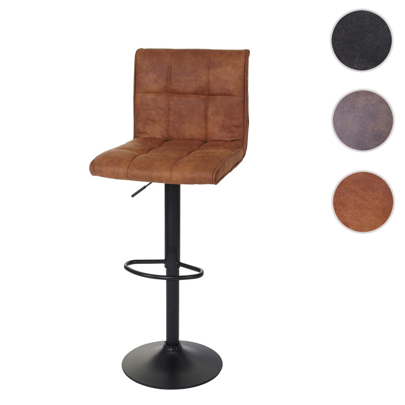 Tabouret de bar tabouret de bar, imitation daim - vintage marron clair