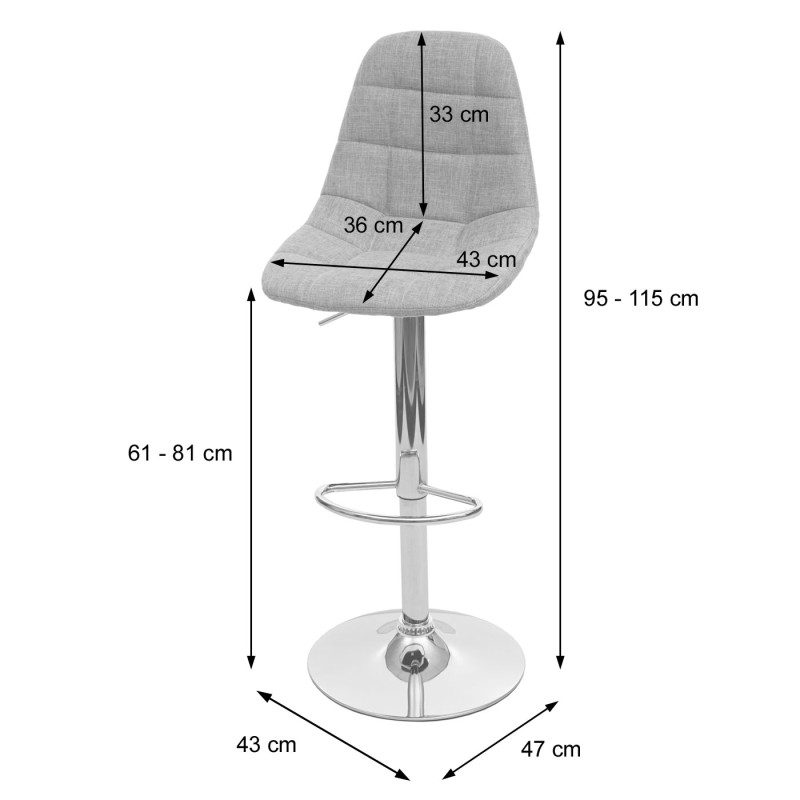 Tabouret de bar tabouret de bar - similicuir noir, pied chromé