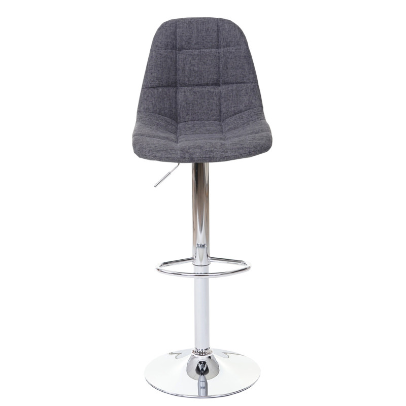 Tabouret de bar tabouret de bar comptoir - tissu/textile gris, pied chromé