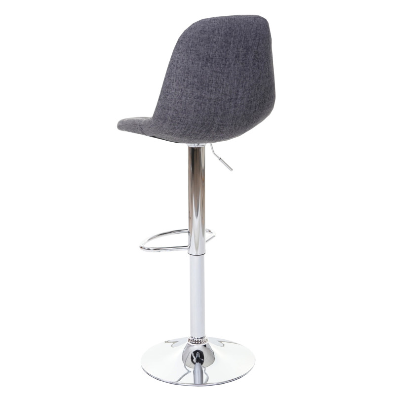 Tabouret de bar tabouret de bar comptoir - tissu/textile gris, pied chromé