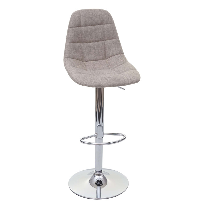 Tabouret de bar tabouret de bar - tissu/textile gris crème, base chromée