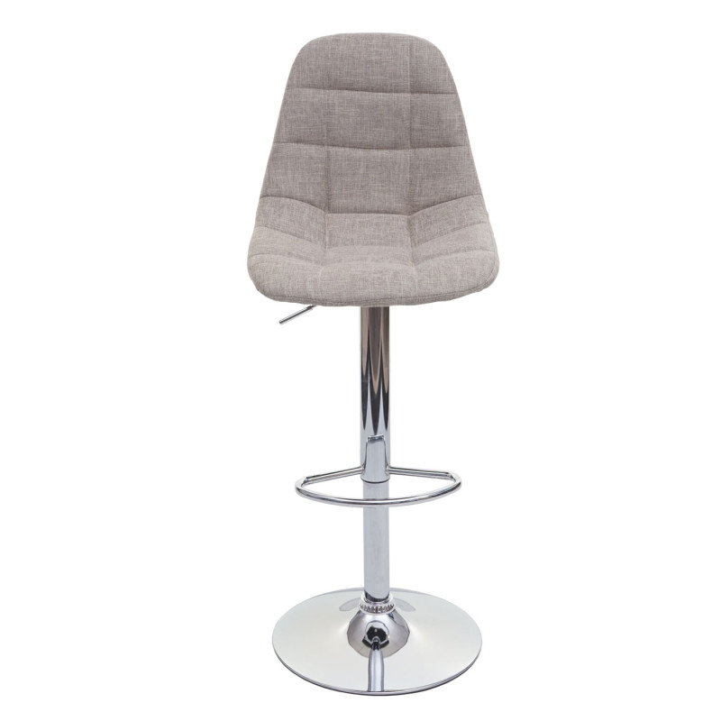 Tabouret de bar tabouret de bar - tissu/textile gris crème, base chromée