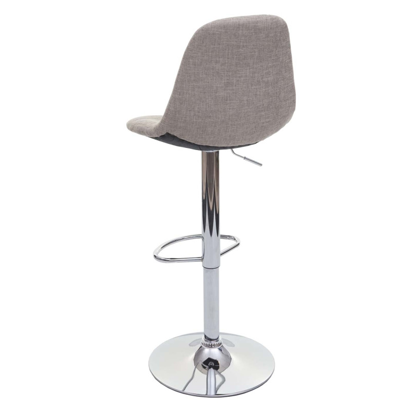 Tabouret de bar tabouret de bar - tissu/textile gris crème, base chromée